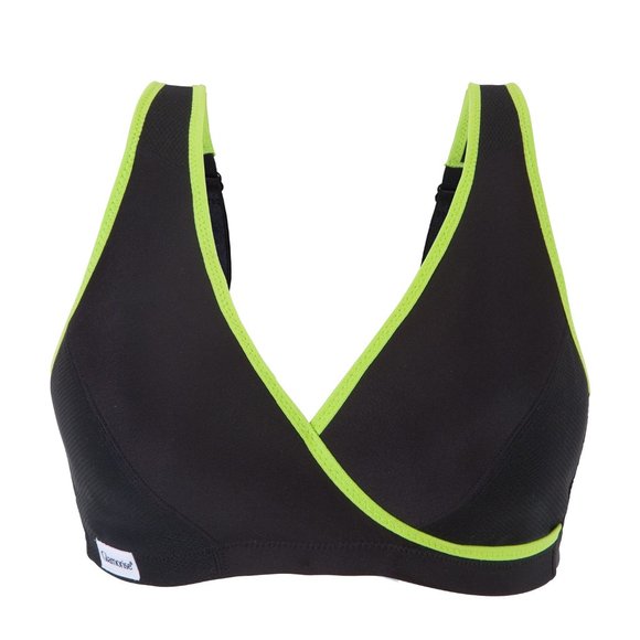 Glamorise 36D 36DD SPORT Bra (MOISTURE-WICKING) Wireless LOW-IMPACT BLACK NEW - Picture 1 of 11